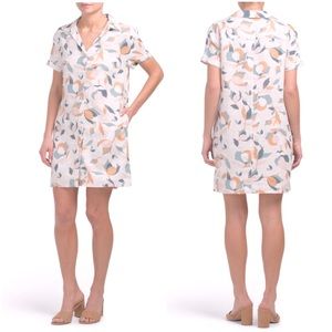 RACHEL ZOE • Multicoloured Floral Linen Shirt Dress • Large